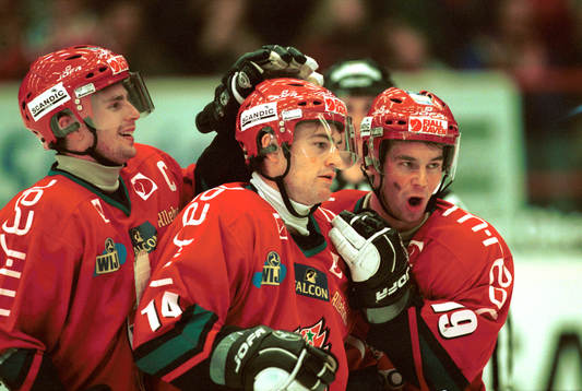 Mikael Pettersson och Peter Högard, jubel