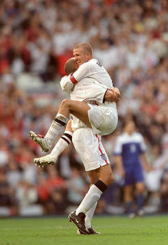David Beckham och Rio Ferdinand, England