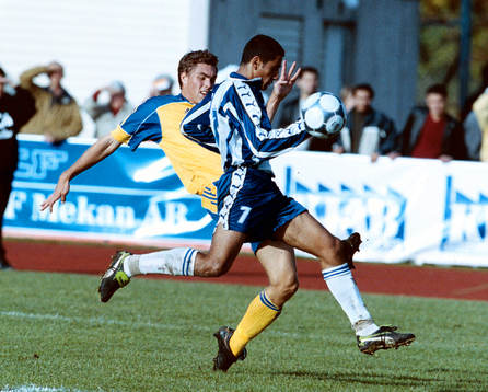 Fotboll, U21, Sverige - Azerbadjan. Johan Elmander
