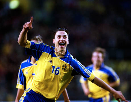 Fotboll, Zlatan Ibrahimovic gör sitt första mål i