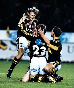 Fotboll, Allsvenskan, AIK - Hammarby. Andreas Andersson och