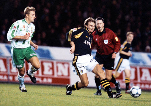 Fotboll, Allsvenskan, AIK - Hammarby. Jonas Stark, Hammarby