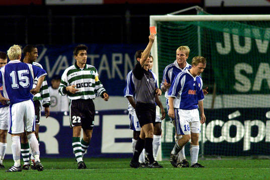 fotboll, Uefa-Cupen, Halmstad - Sporting Portugal (Sporting