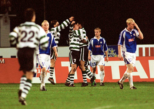 fotboll, Uefa-Cupen, Halmstad - Sporting Portugal (Sporting