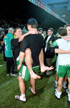 Hammarby firar SM-guldet. Peter Holm och Andreas Bild