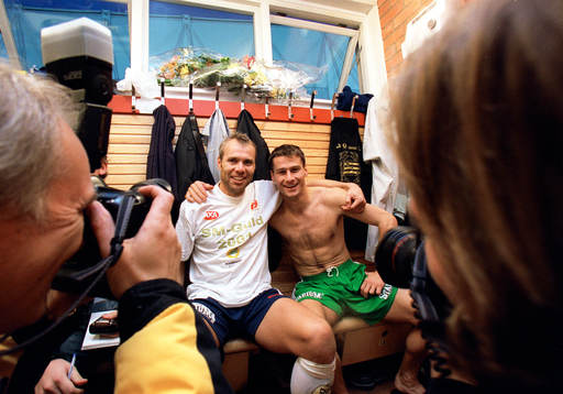 Lasse Eriksson och Ermin Siljak, Hammarby, firar SM-guldet
