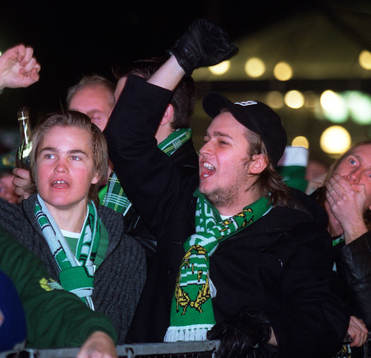 Supporter firar SM-guldet…