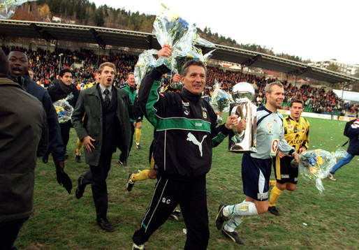 Sören Cratz och Lasse Eriksson, Hammarby, jublar