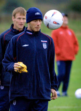 David Beckham och Teddy Sheringham, England