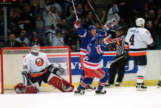 Ishockey, NHL, New York Islanders - New York Rangers. Jubel