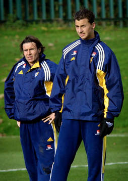 Fotboll,  Yksel Osmanovski och Zlatan Ibrahimovic, Sverige
