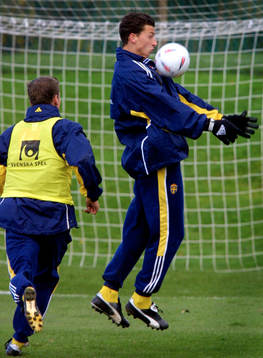 Fotboll, Sveriges träning. Zlatan Ibrahimovic