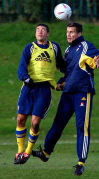 Fotboll,  Stefan Selakovic och Andreas Jakobsson, Sverige
