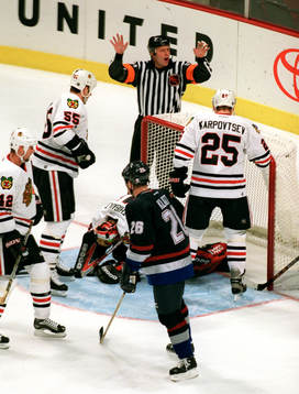Ishockey, NHL, Chicago - Vancouver. Mål, målvakt,