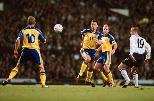 Marcus Allbäck, Zlatan Ibrahimovic och Håkan Mild,
