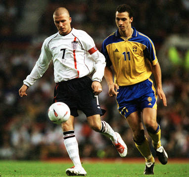 David Beckham, England och Zlatan Ibrahimovic, Sverige