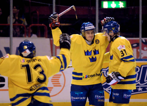Mattias Weinhandl, Henrik Zetterberg och  Jonas Johnson,