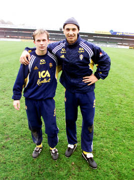 Fotboll, U21, Tobias Linderoth och Zlatan Ibrahimovic