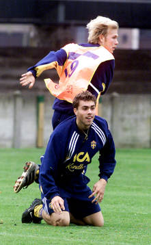 Fotboll, U21, EM-Kval, Förhands, Sverige, Johan Elmander
