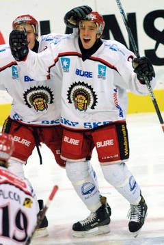 Ishockey, Elitserien, Frölunda, Joel Lundqvist jubel