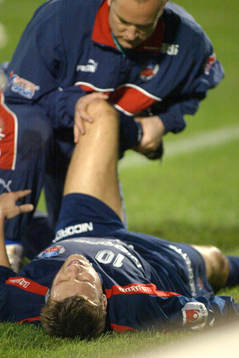 Fotboll, Helsingborg, Hans Eklund fick kramp