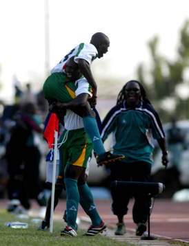 Egypten - Senegal. Lamine Diatta, Senegal och coachen Mitsu