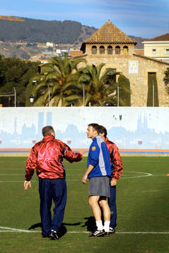 Patrik Andersson med Barcelona tränare