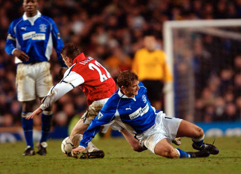 Jesper Blomqvist, Everton och Oleg Luzhny, Arsenal