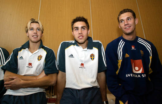 tre debutanter Pontus Farnerud, Johan Elmander och Andreas