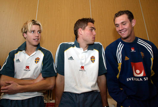 tre debutanter Pontus Farnerud, Johan Elmander och Andreas