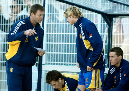 Torbjörn Nilsson, förbundskapten och Andreas Drugge,