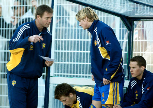 Torbjörn Nilsson, förbundskapten och Andreas Drugge,