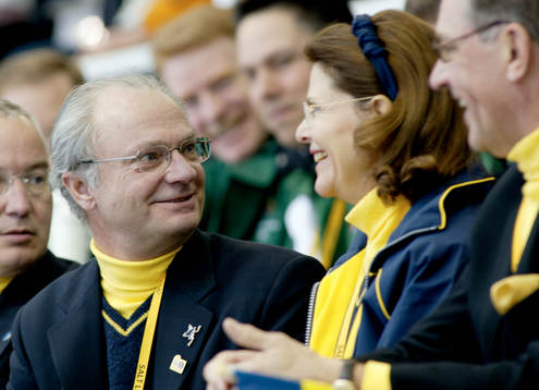 OS, Ishockey, Kung Carl XVI Gustaf och drottning Silvia,