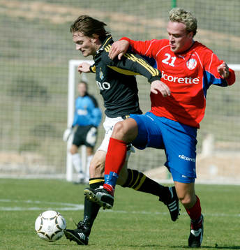 Fotboll La Manga, Helsingborgs IF - AIK . Mats Rubarth och