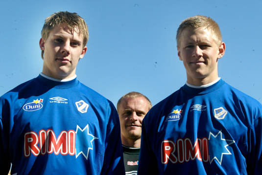 Jonas Thern med sina Värnamo-nyförvärv Patrik Ingelsten