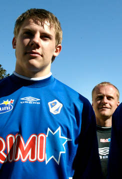 Patrik Ingelsten och tränaren Jonas Thern