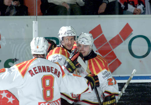 Tom Bisset och Ove Molin, Brynäs. Jubel