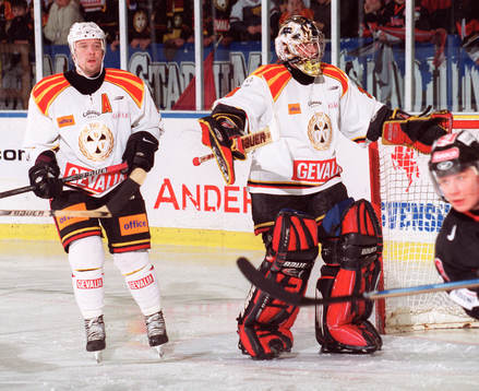 Pär Djoos och Mattias Pettersson, målvakt Brynäs