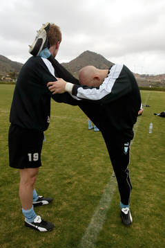 Fotboll, La Manga, Malmö FF, träning, stretching