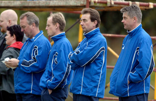Fr v;  Bo Nilsson,  Anders Palmér, Tom Prahl,  Malmö FF