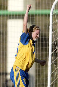 Fotboll, flick, Sverige, F19, Lotta Schelin, Sverige, jubel