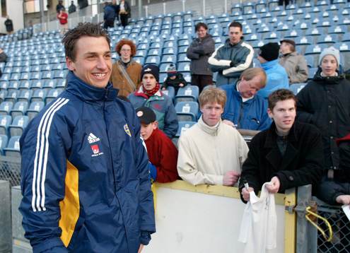 Zlatan Ibrahimovic är alltid populär på Malmö stadion