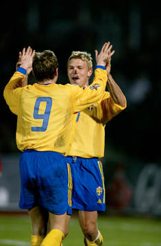 Sverige - Schweiz: Marcus Allbäck, Jesper Blomqvist,