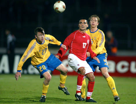 Sverige - Schweiz: Fredrik Söderström och Erik Edman,
