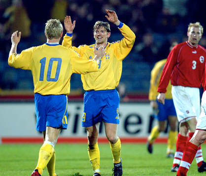 Jesper Blomqvist och Marcus Allbäck,  Sverige och Ludovic