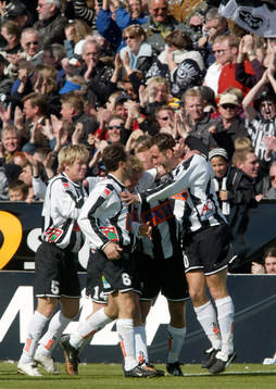 Fotboll, Allsvenskan, Landskrona - jubel, Jesper Ljung,