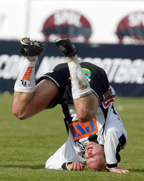 Fotboll, Allsvenskan, Anders Friberg, Landskrona, fall,