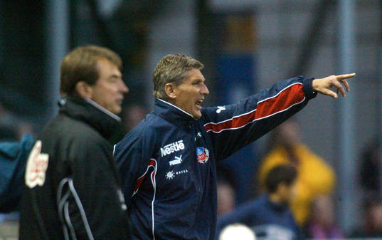 Sören Cratz, tränare Helsingborg och Tom Prahl, tränare