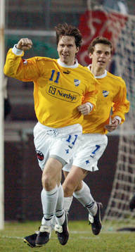 Patrik Larsson och Roger Nilsson IFK Malmö jublar (jubel)