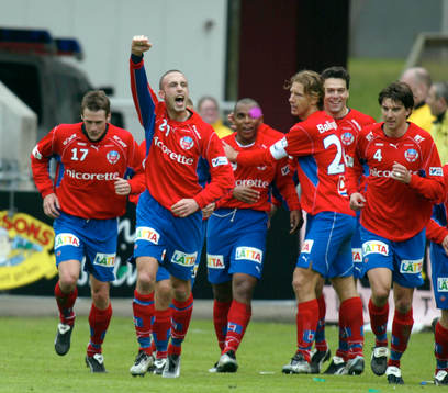 Fotboll, Allsvenskan, Helsingborg, Rade Prica, jubel